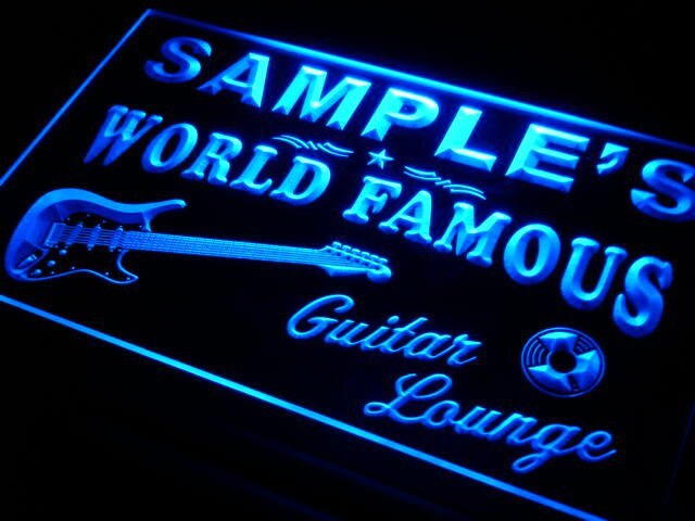 pf Name  Custom Guitar Band Room Bar  Neon Light Signs with On/Off Switch 7 Colors 4 Sizes by Woody Signs Co. - Handmade Crafted Unique Wooden Creative