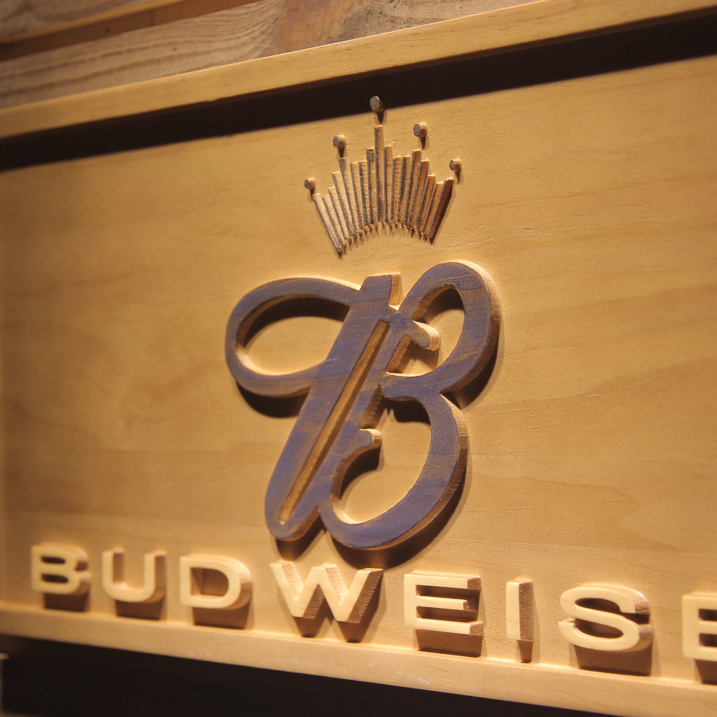 Budweiser King  3D Wooden Signs by Woody Signs Co. - Handmade Crafted Unique Wooden Creative