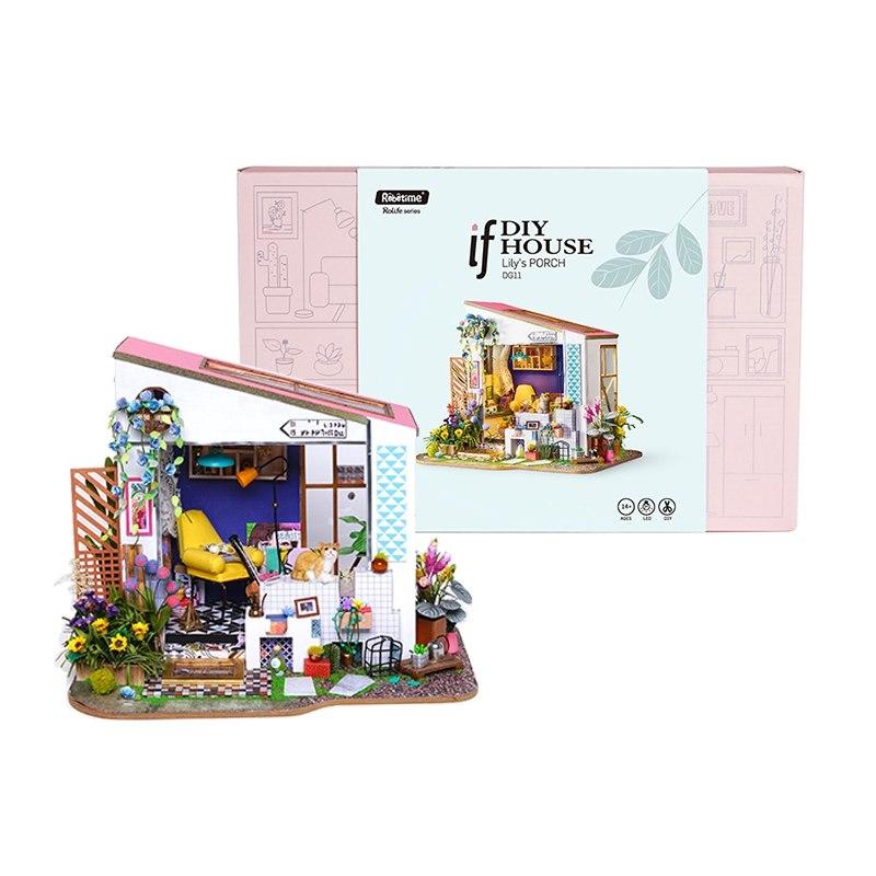 New DIY Lily's Porch with Furniture   Miniature Wooden Doll House    DG11 by Woody Signs Co. - Handmade Crafted Unique Wooden Creative