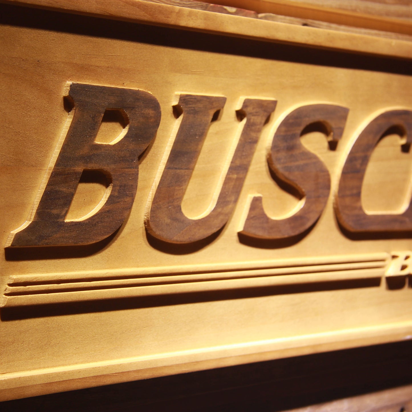 Busch  3D Wooden Signs by Woody Signs Co. - Handmade Crafted Unique Wooden Creative