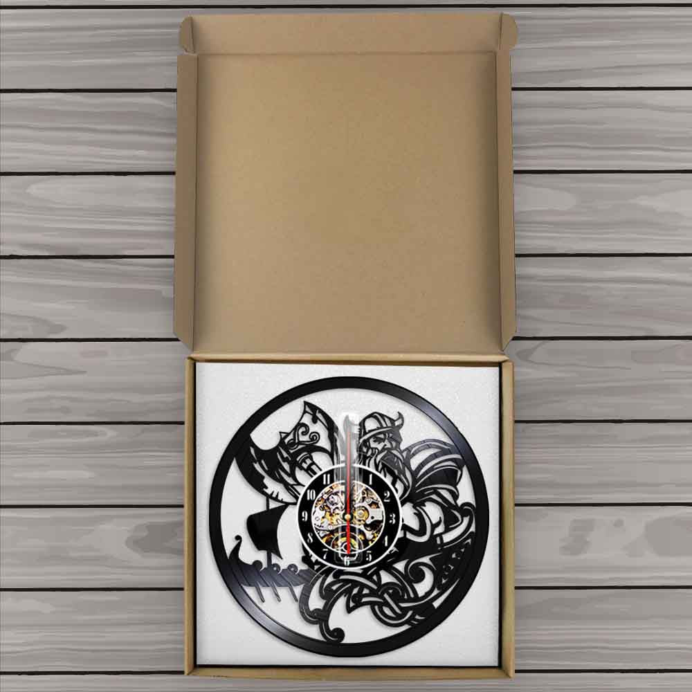 Scandinavian Viking Pray Odin Asgard Valhalla Medieval Viking Wall Clock Thor Ragnarok Nordic Runes Nordland Axe Wall Clock by Woody Signs Co. - Handmade Crafted Unique Wooden Creative