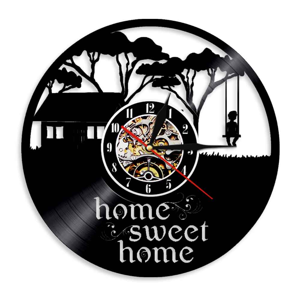 Kid Swinging In A Tree  Wall Clock Home Sweet Home Vinyl Record Wall Clock Happy Childhood Housewarming  Gift by Woody Signs Co. - Handmade Crafted Unique Wooden Creative