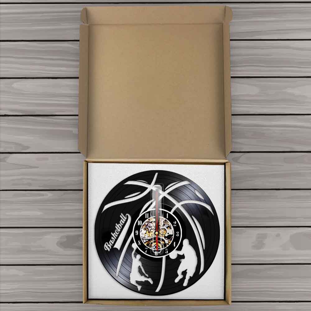 Basketball Sports Handmade Wall Art Decor Clocks Basketball Player Vinyl Record Wall Clock Gift For Basketball Fans by Woody Signs Co. - Handmade Crafted Unique Wooden Creative