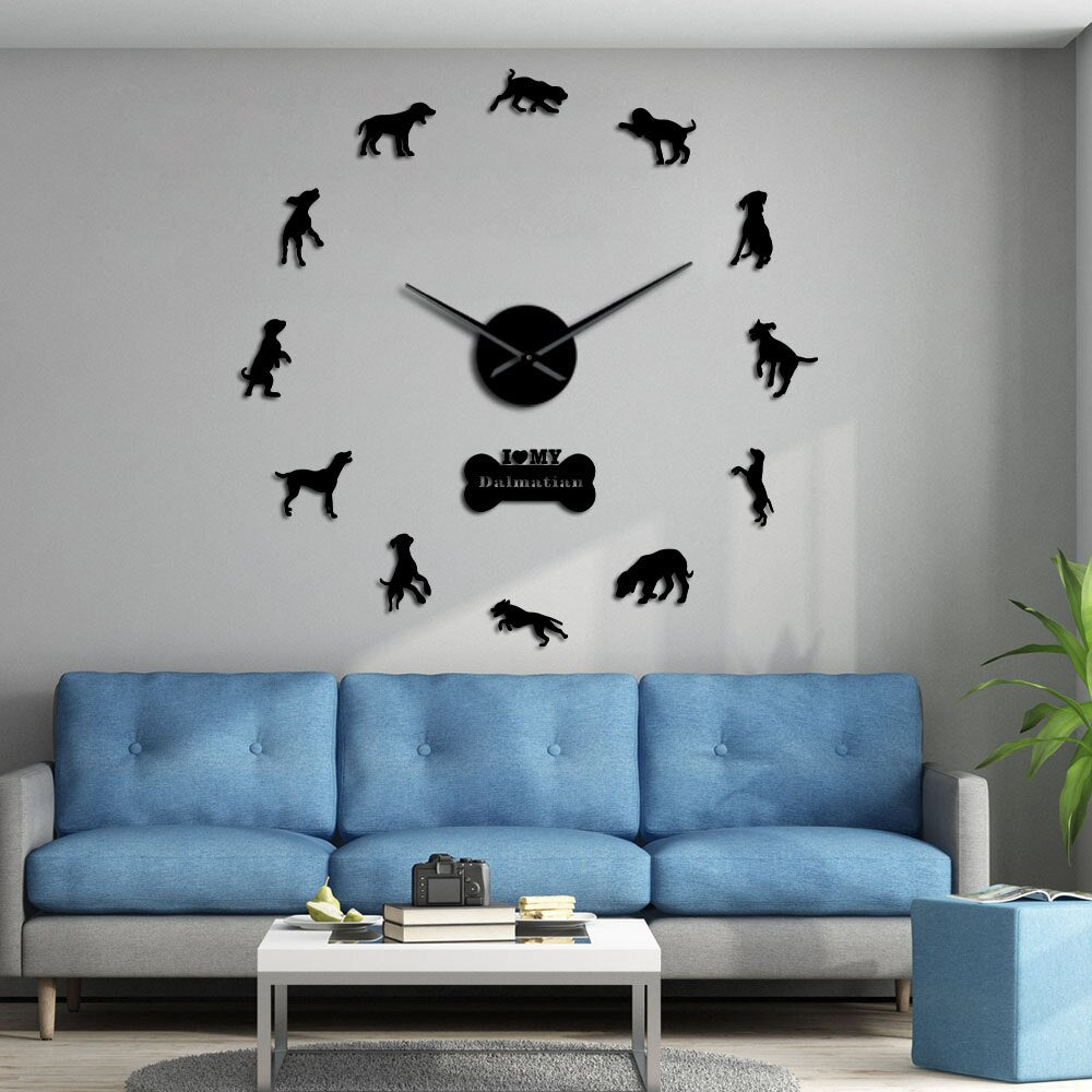 Dalmatian Dog Breed DIY Big Wall Clock Dal Carriage Dog  Silent Quartz Frameless Hanging  Puppy Pet by Woody Signs Co. - Handmade Crafted Unique Wooden Creative