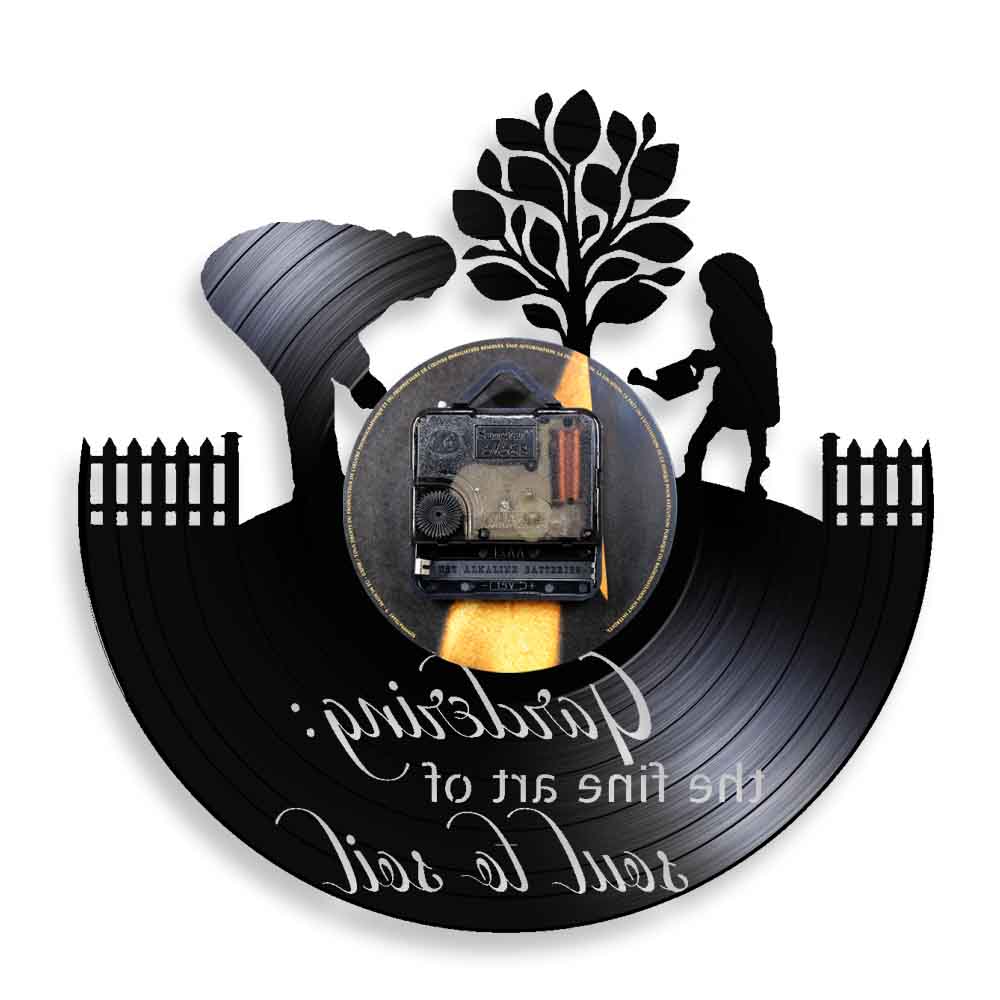 The Fine Art Of Soul To Soil Garden Quote Kitchen Wall Clock Farmhouse Style Culture Finds Gardening Vinyl Record Wall Clock by Woody Signs Co. - Handmade Crafted Unique Wooden Creative