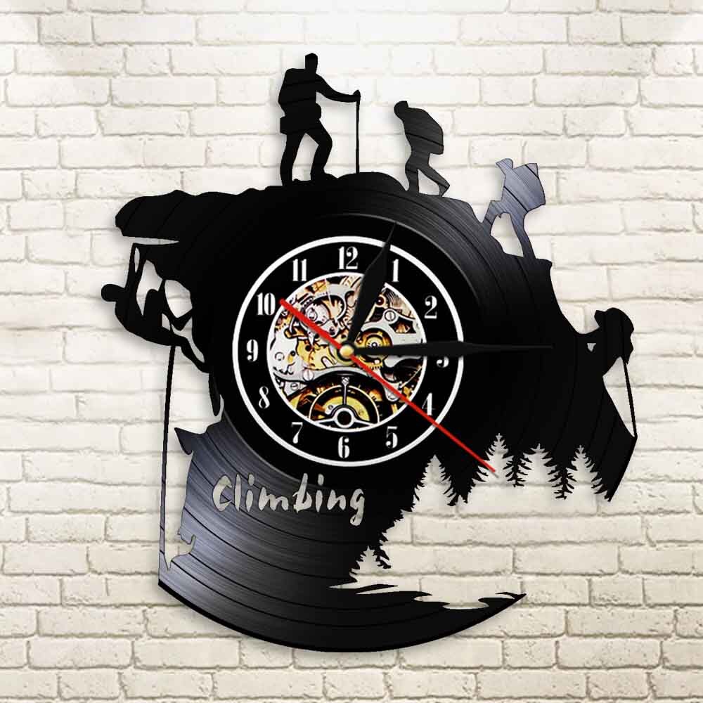 Extreme Adventure Rocking Climbing Wall Clock Climb That Mountain Vinyl Record Wall Clock Climbers Gift Inspirational by Woody Signs Co. - Handmade Crafted Unique Wooden Creative