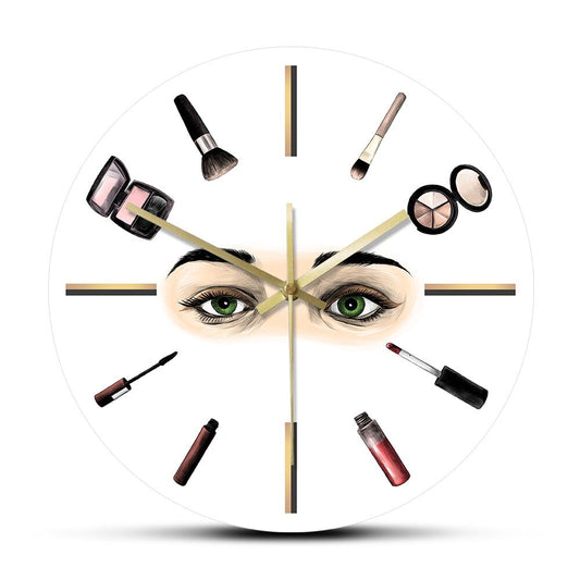 Lash Makeup Tools Beauty Salon Lash Extensions Print Wall Clock Lash Logo Beauty Room Advertising Decor Lashes Technician Gift by Woody Signs Co. - Handmade Crafted Unique Wooden Creative