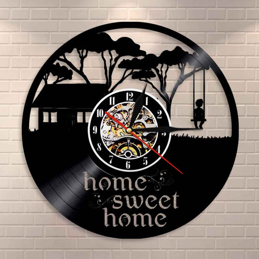 Kid Swinging In A Tree  Wall Clock Home Sweet Home Vinyl Record Wall Clock Happy Childhood Housewarming  Gift by Woody Signs Co. - Handmade Crafted Unique Wooden Creative