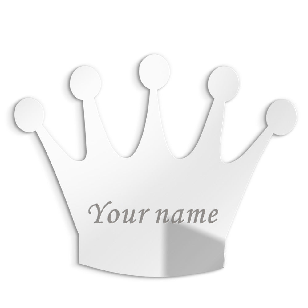 3MM Personalised Acrylic Princess Mirror Custom Queen Crown Wedding Crown Decor Mirror Sticker with Self-Adhesive Party Favor by Woody Signs Co. - Handmade Crafted Unique Wooden Creative